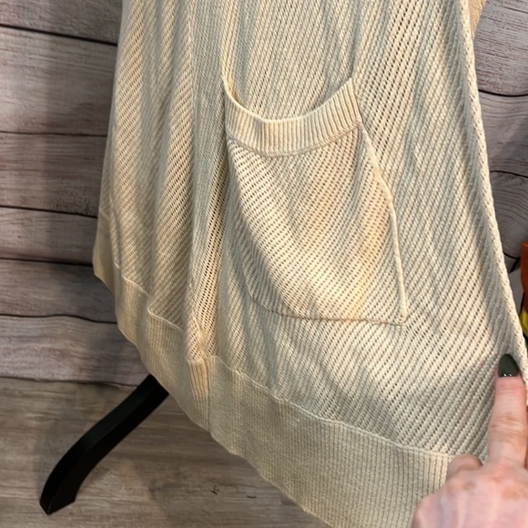 Alice + Olivia Long Cardigan Sweater Duster Wool & Cashmere Open Cream Medium - Picture 4 of 11